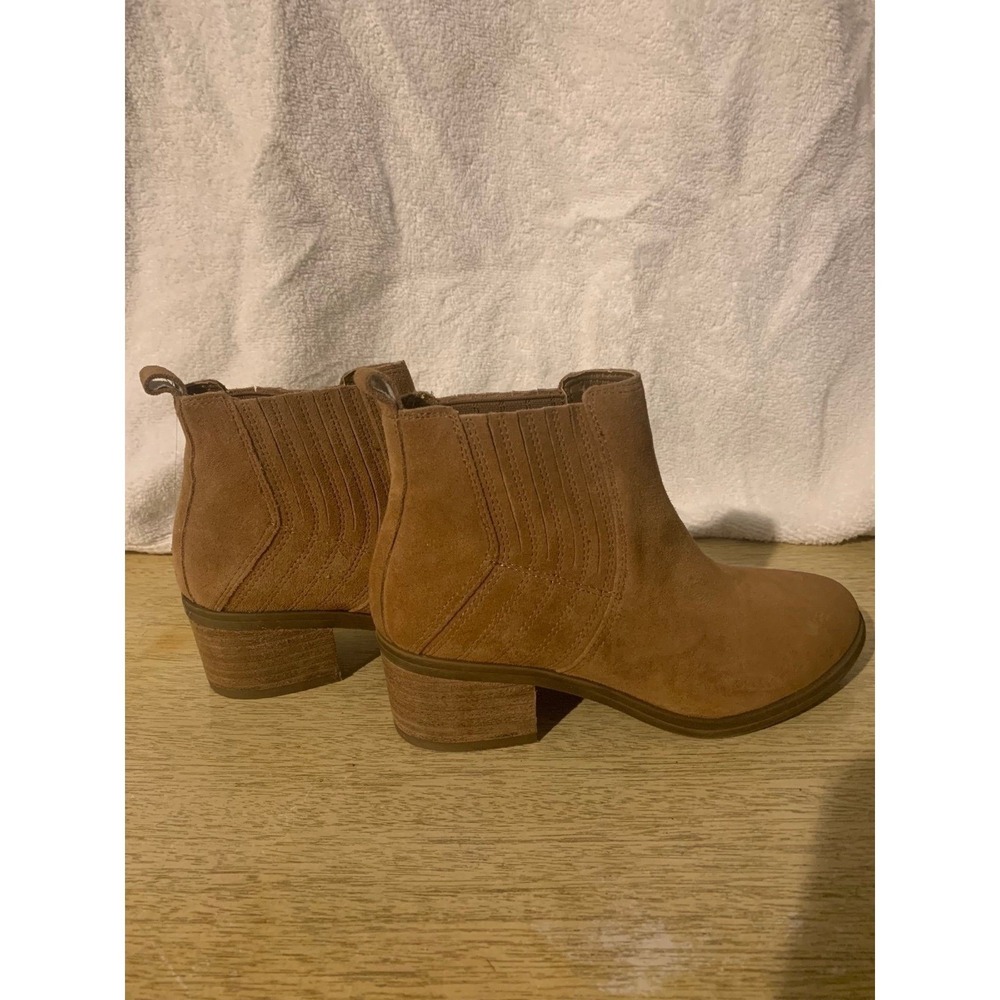 FRANCO FORTINI Golden Brown Suede Ankle Boots Booties Women Size 6.5 1" Heel